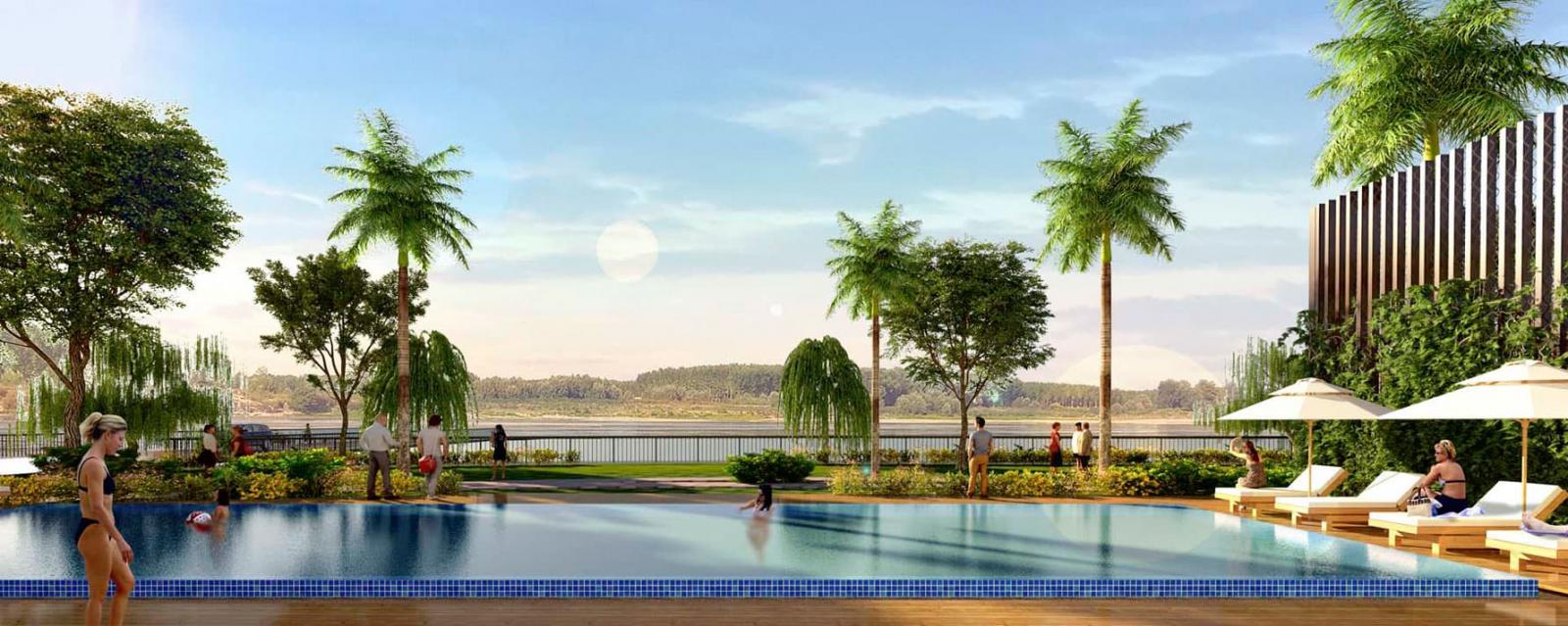 Bể bơi nội khu tại dự án Panomax River Villas