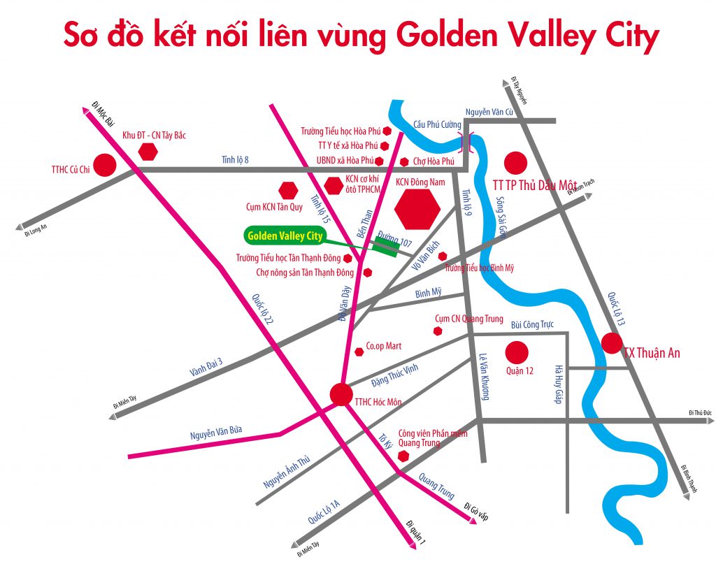 Sơ đồ vị trí dự án Golden Valley City