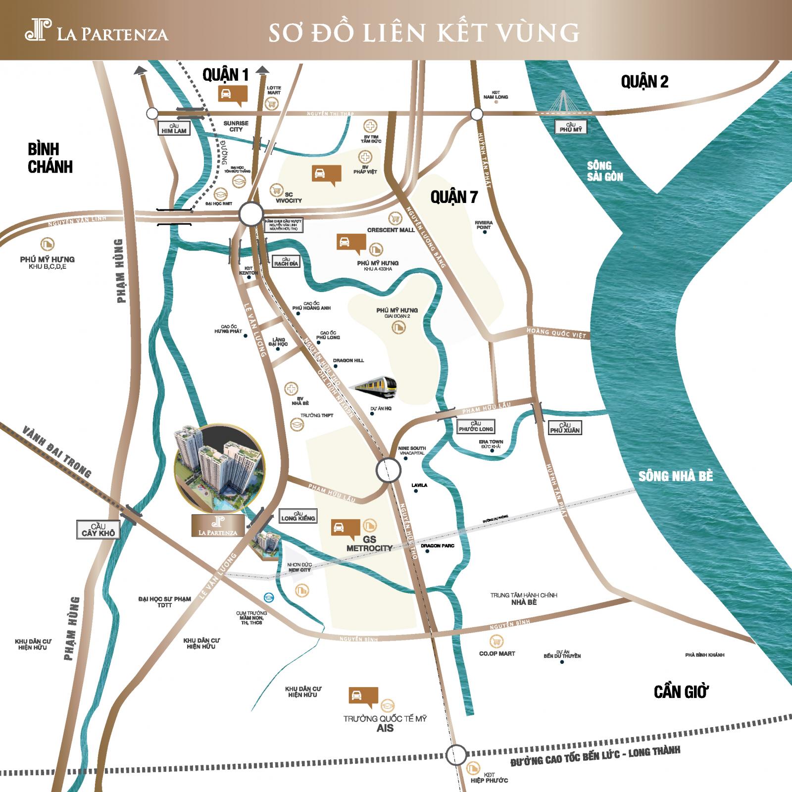 Sơ đồ vị trí dự án La Partenza trên bản đồ