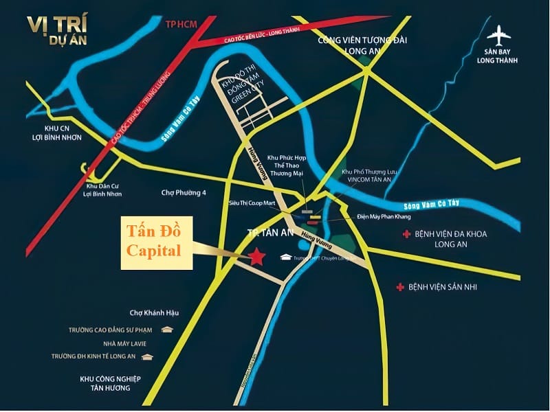 Sơ đồ mô tả vị trí dự án Tấn Đồ Capital