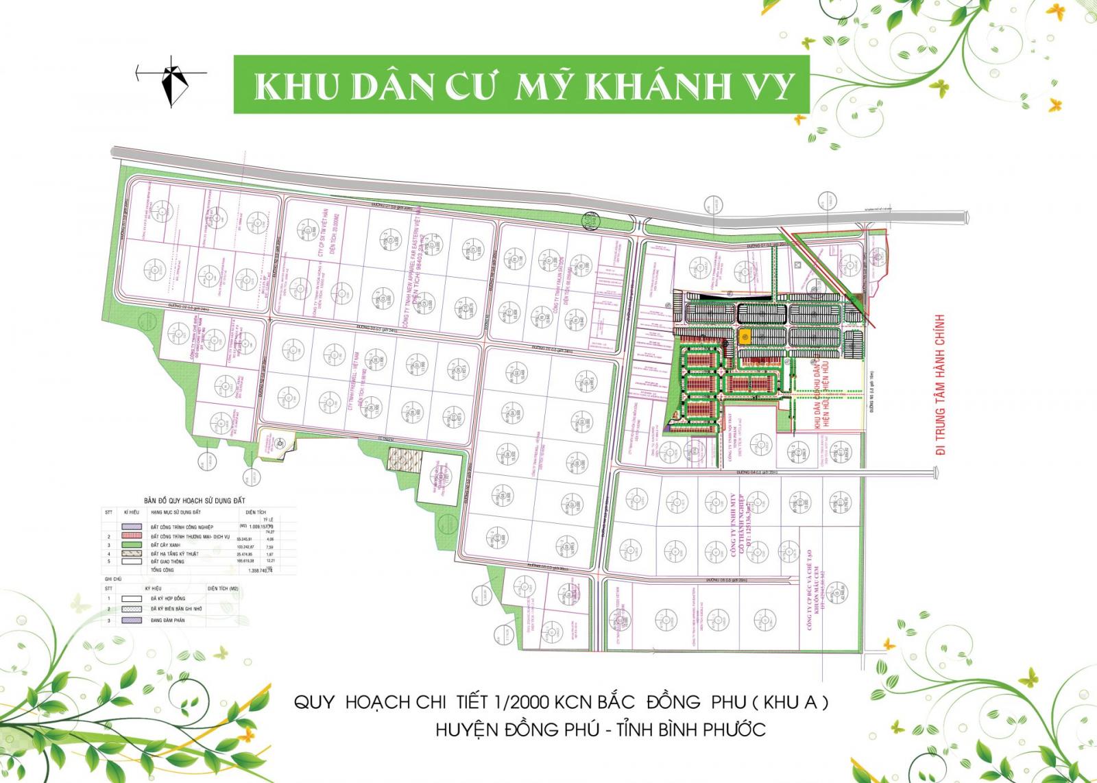 Bản đồ quy hoạch dự án Khu dân cư Mỹ Khánh Vy tại Bình Phước 