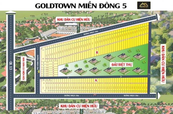 Bản đồ quy hoạch tổng thể dự án Gold Town Miền Đông 5