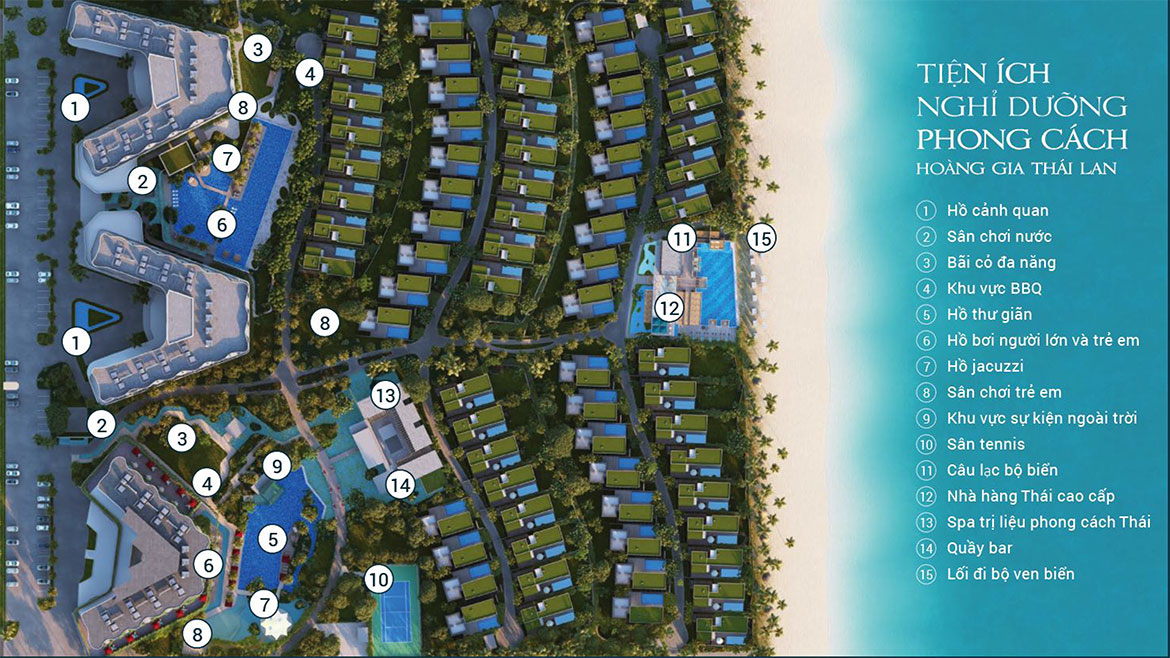 Sơ đồ mô tả tiện ích tại Shantira Beach Resort & Spa Hội An
