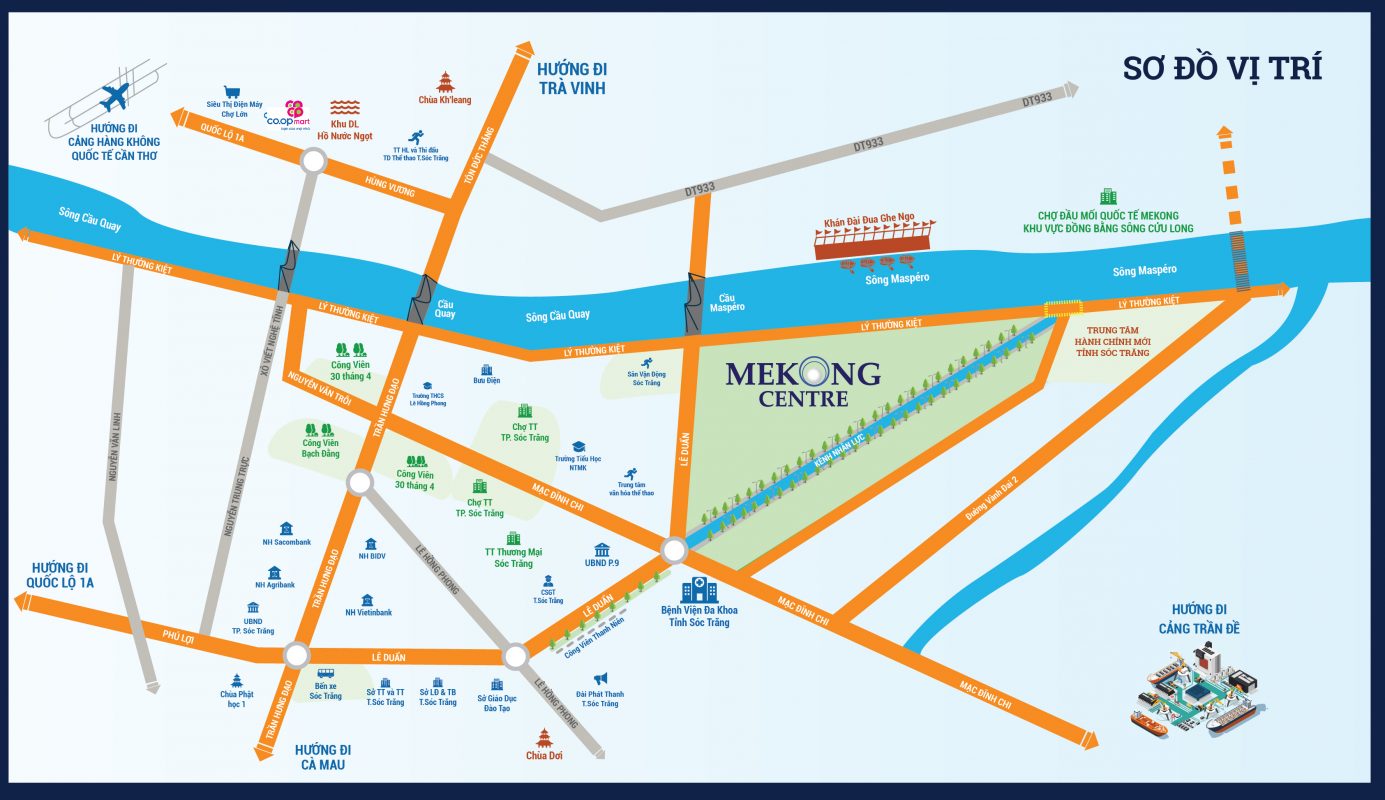 Vị trí KĐT Mekong Centre trên bản đồ